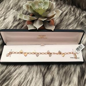 Beautiful 18K gold over silver tiny heart bracelet